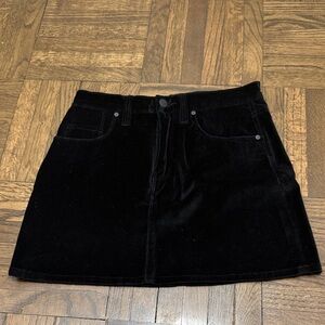 Hudson Jeans Black Velvet Mini Skirt